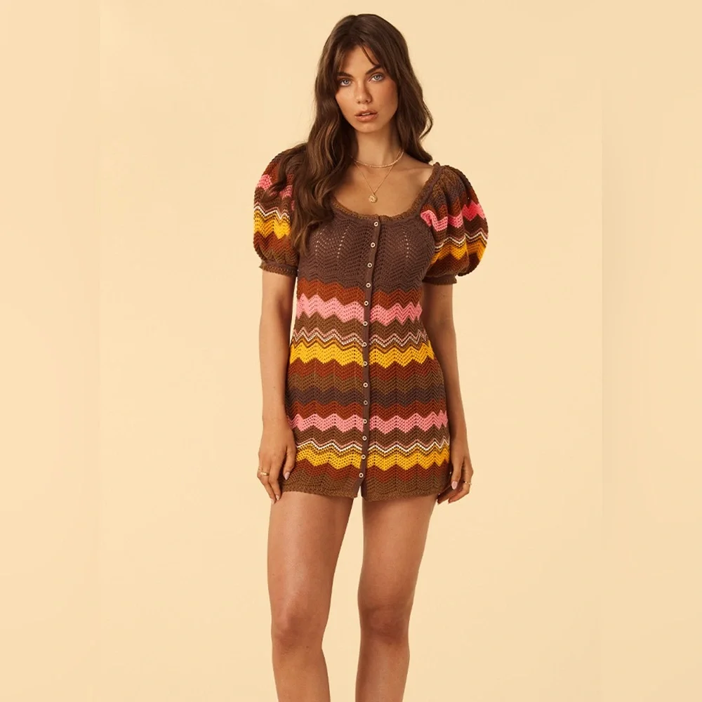 NWT SPELL THE ZIGGY CROCHET MINI DRESS |Size Medium - Picture 3 of 9